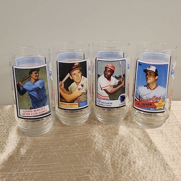 McDonalds All Time Greatest Team 1993 Basball Glass Set of 4 Topps - Picture 1 of 5